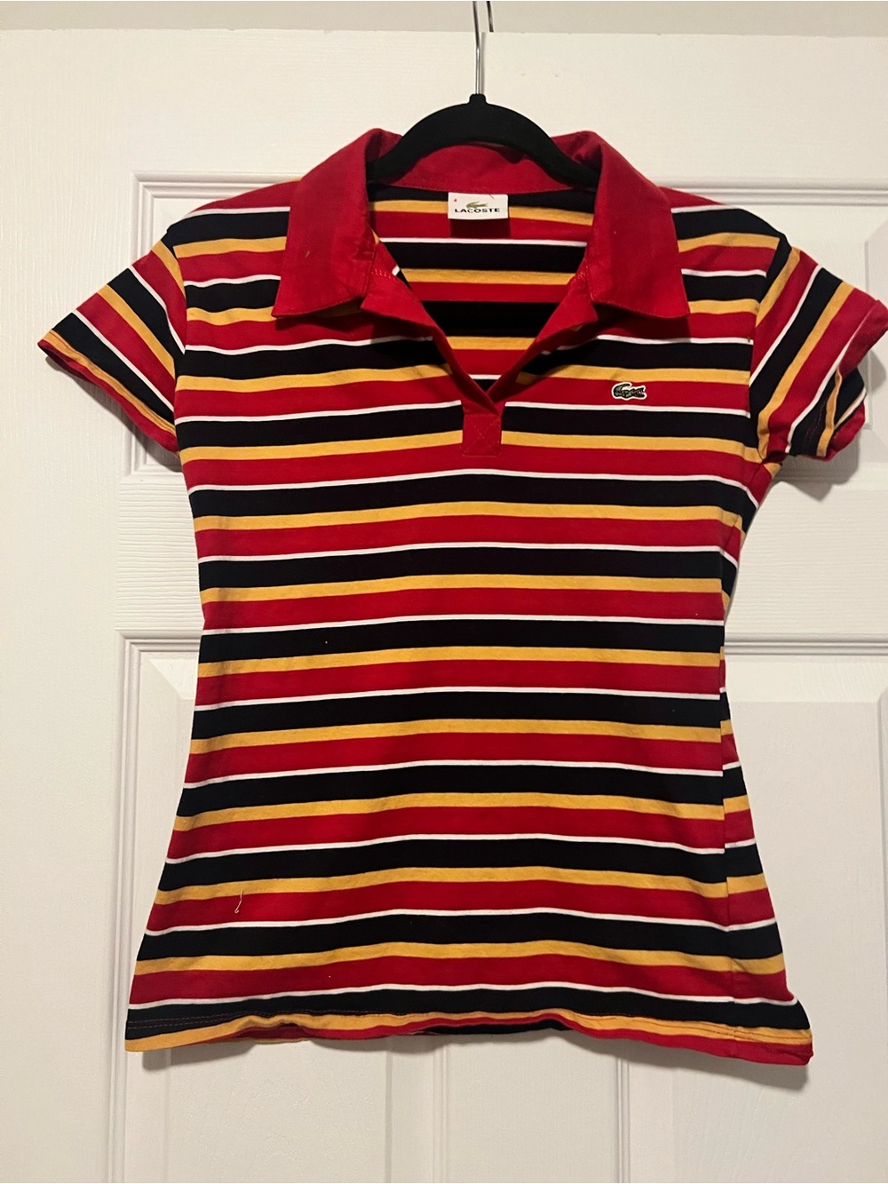 Lacoste Women Striped Short Sleeve Polo